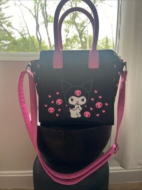 Black & Pink Kuromi Character Satchel Bag